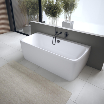 Duravit Wave Baduitloop - inbouw - voorsprong 22.2cm - mat zwart