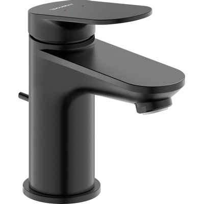 Duravit Wave Wastafelmengkraan - s-size - eengreeps - met waste - voorsprong 9.5cm - mat zwart