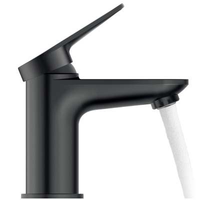 Duravit Wave Wastafelmengkraan - s-size - eengreeps - zonder waste - voorsprong 9.5cm - mat zwart