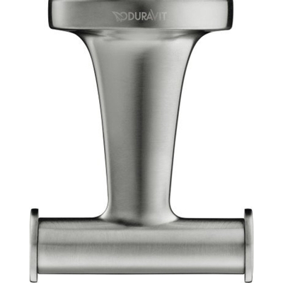 Duravit Starck T Handdoekhaak - dubbel - rond - geborsteld RVS