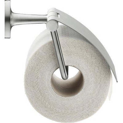 Duravit Starck T Toiletrolhouder - met klep - geborsteld RVS
