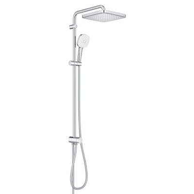 GROHE Tempesta 250 Cube Regendoucheset - 103.6cm - hoofddouche - 25cm - vierkante handdouche - 3 straalsoorten - met omstelkraan - chroom