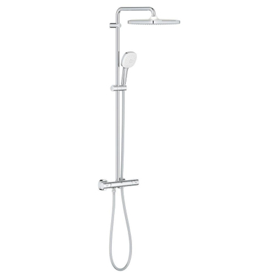 Grohe Tempesta 250 Cube ensemble de douche pluie apparent – thermostatique – douche de tête 25 x 25 cm – douchette carrée – chrome