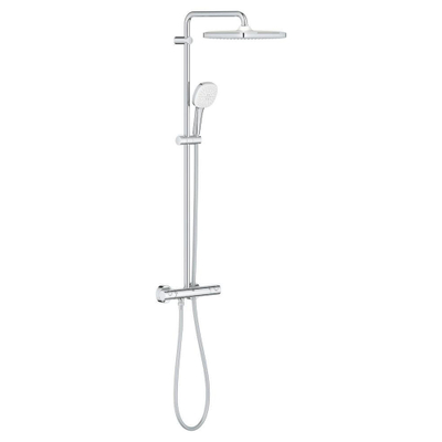 GROHE Tempesta 250 Cube Regendoucheset - 113.2cm - hoofddouche - 25cm - vierkante handdouche - 2 straalsoorten - met thermostaatkraan - chroom