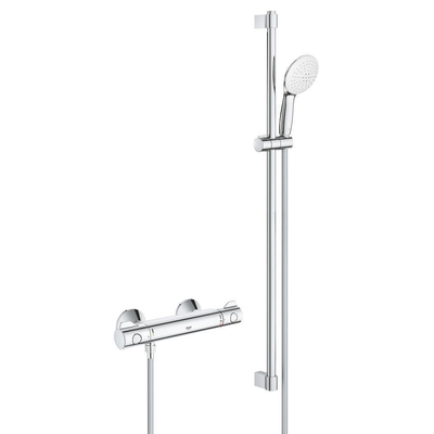 Grohe Grohtherm 800 Mitigeur douche comfort - entraxe =15cm - raccords - 90cm - Chrome