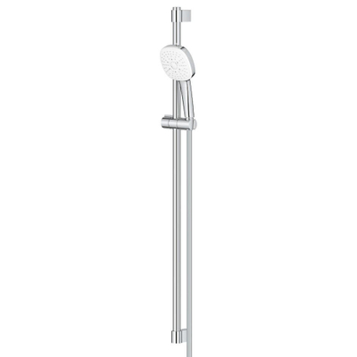 GROHE Tempesta 110 Cube Ensemble barre de douche - 90cm - douchette à main carrée - 3 jets - flexible de douche lisse - chrome