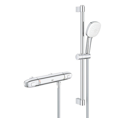 Grohe Grohtherm 1000 Comfortset Ensemble de douche - thermostatique - 60cm - sans raccords - entraxe = 12cm - chrome