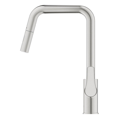 Grohe Eurosmart Keukenmengkraan - 22.1cm - uitrekbare handdouche - 2 straalsoorten - Supersteel (RVS)