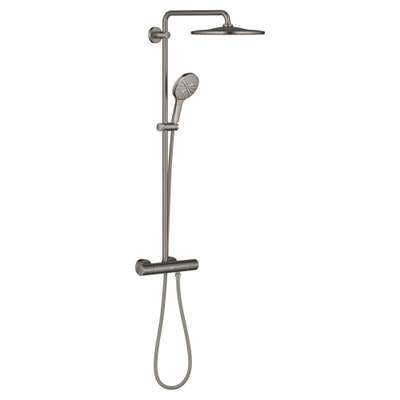 Grohe Rainshower SmartActive 310 Douchesysteem - rond - thermostatisch - hoofddouche diameter 31cm - handdouche diameter 13cm - brushed hard graphite (antraciet)