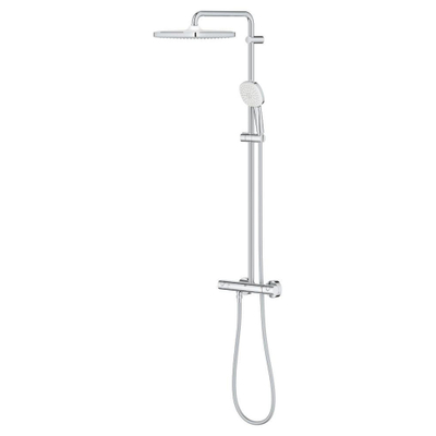 GROHE Tempesta 250 Cube Regendoucheset - 113.2cm - hoofddouche - 25cm - vierkante handdouche - 2 straalsoorten - met thermostaatkraan - chroom