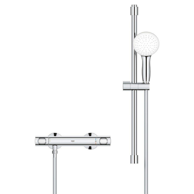 Grohe Grohtherm 500 Doucheset - thermostatische douchekraan - met glijstangset - 60cm - ronde handdouche - 1 straalsoort - chroom