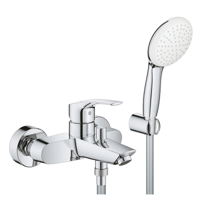 Grohe Eurosmart Badmengkraan - eengreeps - met doucheset - met omstel - chroom