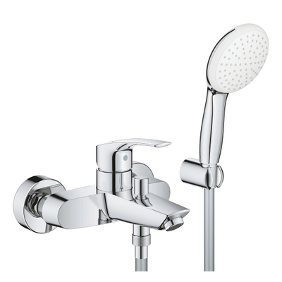 GROHE Eurosmart Badmengkraan - eengreeps - met doucheset - met omstel - chroom