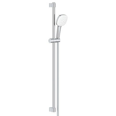 GROHE Tempesta 110 Cube Ensemble barre de douche - 90cm - douchette à main carrée - 3 jets - flexible de douche lisse - chrome