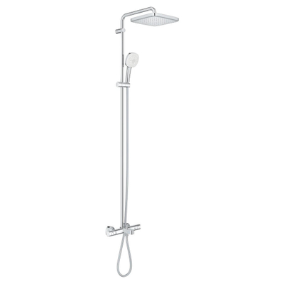 Grohe Tempesta 250 Cube opbouw regendoucheset – badthermostaat – 25x25 cm hoofddouche – glijstang 147 cm – chroom