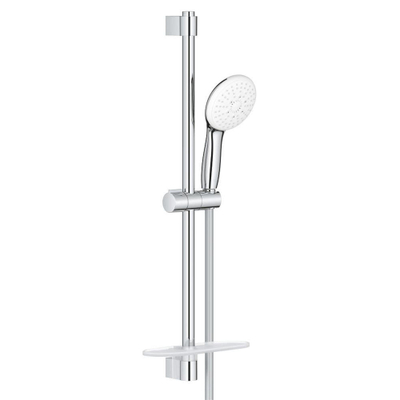GROHE Tempesta 110 Ensemble barre de douche - 60cm - pommeau de douche rond - 3 types de jets - flexible de douche lisse - avec porte-savon - chromé