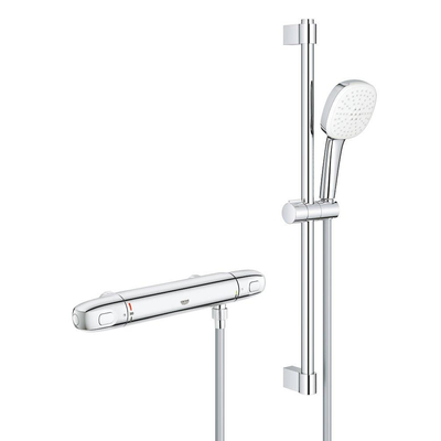 Grohe Grohtherm 1000 Comfortset Ensemble de douche - thermostatique - 60cm - sans raccords - entraxe = 15cm - chrome