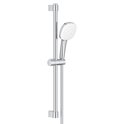 GROHE Tempesta 110 Cube Ensemble barre de douche - 60cm - douchette à main carrée - 3 types de jets - flexible de douche lisse - chrome