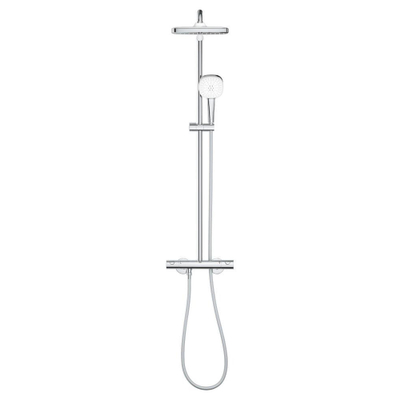 Grohe Tempesta 250 Cube ensemble de douche pluie apparent – thermostatique – douche de tête 25 x 25 cm – douchette carrée – chrome