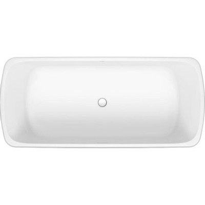 Duravit Qatego Rechthoekig - vrijstaand bad - 180x80cm - inclusief af- en overloopgarnituur - mat wit
