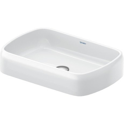 Duravit Qatego opzetwastafel 60x40cm z/kr.gat z/overl. h.gl. wit