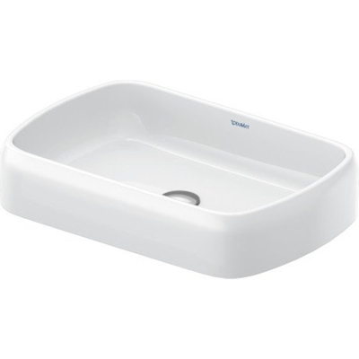 Duravit Qatego Opzetwastafel - 60x40cm - zonder kraangat - zonder overloop - hoogglans wit