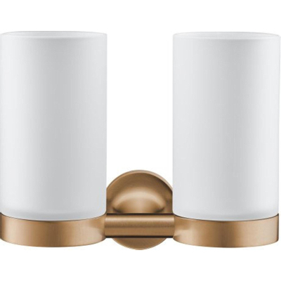 Duravit Starck T Tandenborstelhouder - dubbel - matglas - geborsteld brons