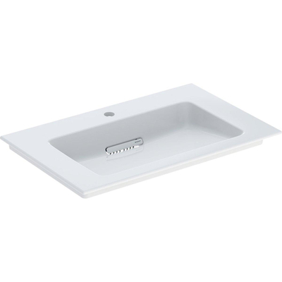 Geberit One meubelwastafel 75x48cm m/1 kr.gat z/overl tect wit