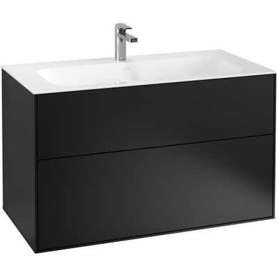 Villeroy & Boch Finion meuble sous-lavabo - 99.6x59.1cm - 2 tiroirs Black matt