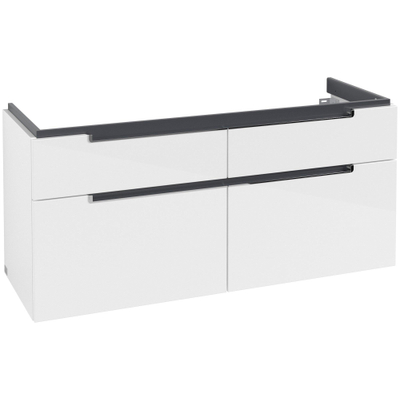 Villeroy & Boch Subway 2.0 wastafelonderkast - 128.7x59x44.9cm - glans wit