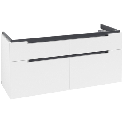 Villeroy & Boch Subway 2.0 wastafelonderkast 128.7x59cm 4 lades Wit mat