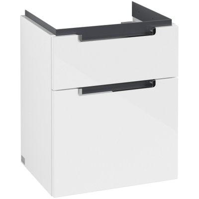 Villeroy & Boch Subway 2.0 wastafelonderkast - 48.5x59cm - 2 lades - glans wit