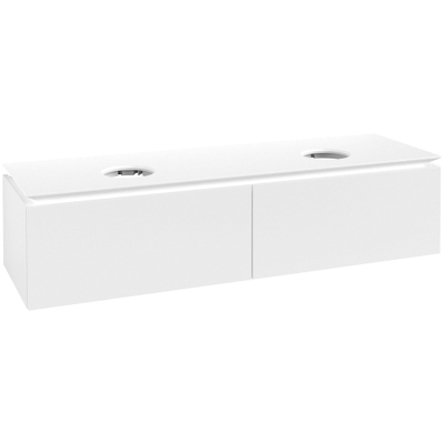 Villeroy & Boch Legato Meuble sous lavabo avec 2 tiroirs pour 2 lavabos 160x50x38cm Blanc mat