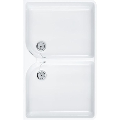 Villeroy & Boch O.novo dubbele wastafel - 89.5x22cm - zonder kraangat - met overloop - White Alpine (glans wit)