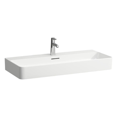 Laufen VAL lavabo 42x95x11.5cm avec trou de robinet avec trop-plein dessous poli SaphirKeramik lcc-blanc