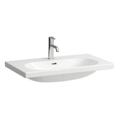 Laufen Lua lavabo 80x46x18cm 1 trou de robinet dessous rectifié avec traitement anticalcaire Céramique blanc