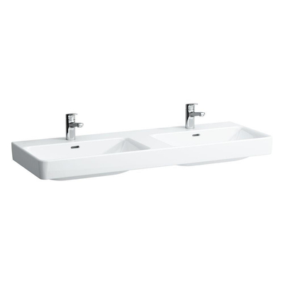 Laufen Pro s Lavabo pour meuble 130x46x17.5cm avec 2 trous de robinet et trop-plein avec LCC blanc