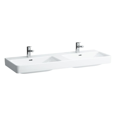 Laufen Pro S Lavabo pour meuble double 130x46x17.5cm avec 2 trous de robinet et trop-plein Blanc