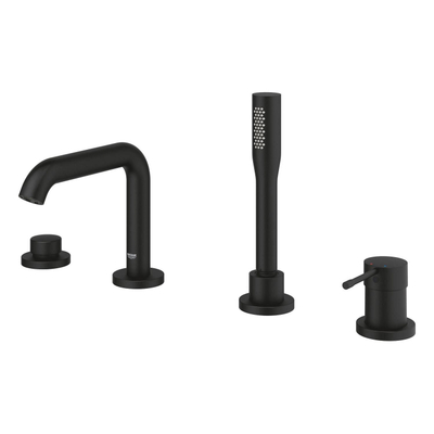 Grohe Essence badrandcombinatie - met omstel - inclusief staafhanddouche - phantom black (zwart)