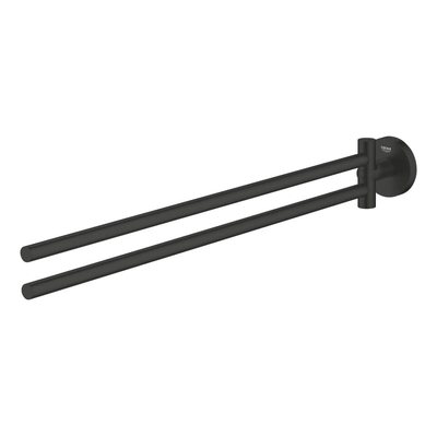 GROHE Essentials Handdoekhouder - 44cm - 2-delig - draaibaar - matte black