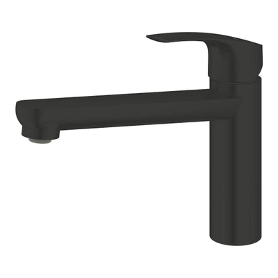 GROHE Eurosmart Ensemble de robinet de cuisine - 22,2 cm - bec pivotant - distributeur de savon - noir mat