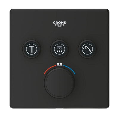 Grohe Grohtherm SmartControl Mengkraan - afdekset - thermostaat - met 3x omstel - phantom black (zwart)