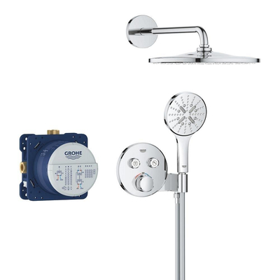 Grohe Grohtherm SmartControl inbouw regendoucheset – thermostatisch – Ø31 cm hoofddouche – 42.4 cm gebogen wandarm – chroom