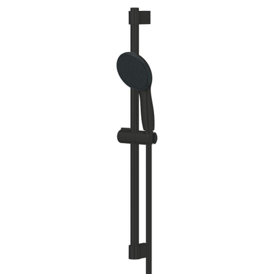 GROHE Tempesta 110 Ensemble de douche - 60cm - douchette ronde - 2 types de jet - flexible de douche lisse - noir mat