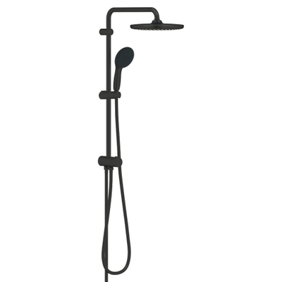 Grohe Tempesta System 250 Regendoucheset - 73.6cm - hoofddouche - 25cm - ronde handdouche - 3 straalsoorten - met omstelkraan - matte black (mat zwart)