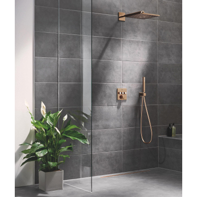 GROHE Rainshower SmartActive 310 Cube Douche de tête - 31cm - 2 types de jets - bras mural 43cm - warm sunset