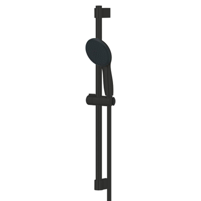 GROHE Tempesta 110 Ensemble barre de douche - 60cm - douchette ronde - 2 types de jets - flexible de douche lisse - noir mat