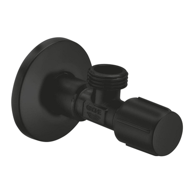 Grohe Hoekstopkraan - 1/2"x1/2" - met rozet - matte black (mat zwart)