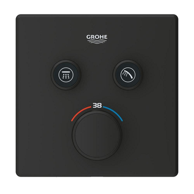 Grohe Grohtherm SmartControl Mengkraan - afdekset - thermostaat - met omstel - phantom black (zwart)