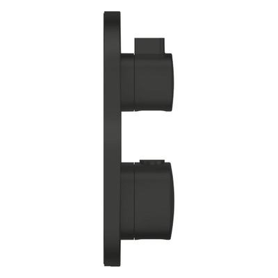 Grohe Grohtherm Badmengkraan - afdekset - thermostatisch - 2 uitgangen - met omstelling - rond - matte black (mat zwart)